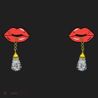 Burlesque Boobs Gag Red Lip Tassel Pasties Women's Sweatshirt thumb 2