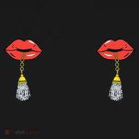 Burlesque Boobs Gag Red Lip Tassel Pasties Backpack thumb 2