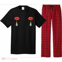 Burlesque Boobs Gag Red Lip Tassel Pasties Pajama Set thumb 0