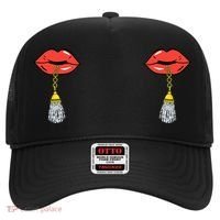 Burlesque Boobs Gag Red Lip Tassel Pasties Hat thumb 0