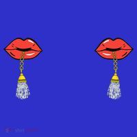 Burlesque Boobs Gag Red Lip Tassel Pasties T-Shirt thumb 7