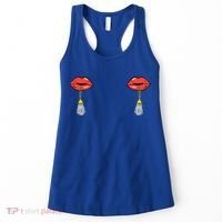 Burlesque Boobs Gag Red Lip Tassel Pasties Women's Tank Top thumb 0