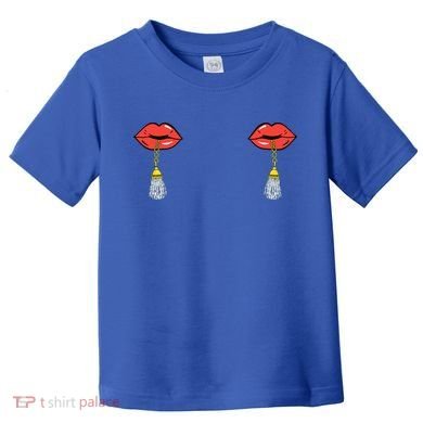 Burlesque Boobs Gag Red Lip Tassel Pasties Toddler T-Shirt