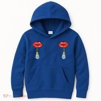 Burlesque Boobs Gag Red Lip Tassel Pasties Kids Hoodie thumb 0