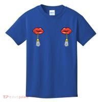 Burlesque Boobs Gag Red Lip Tassel Pasties Kids T-Shirt thumb 0