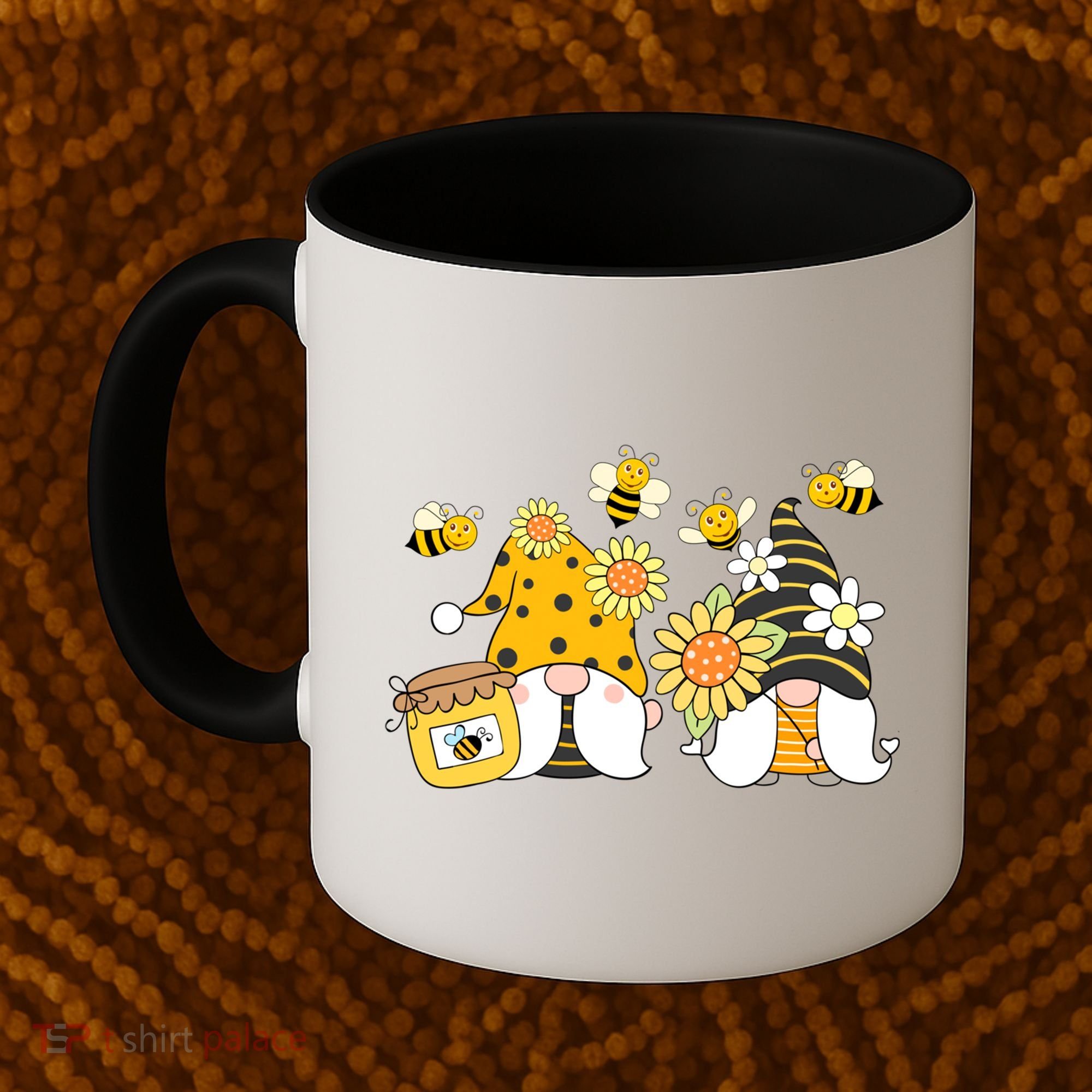 Bumble Bee Gnomes Tomte Scandinavian Gnome Bee Ornats Great Gift Coffee Mug