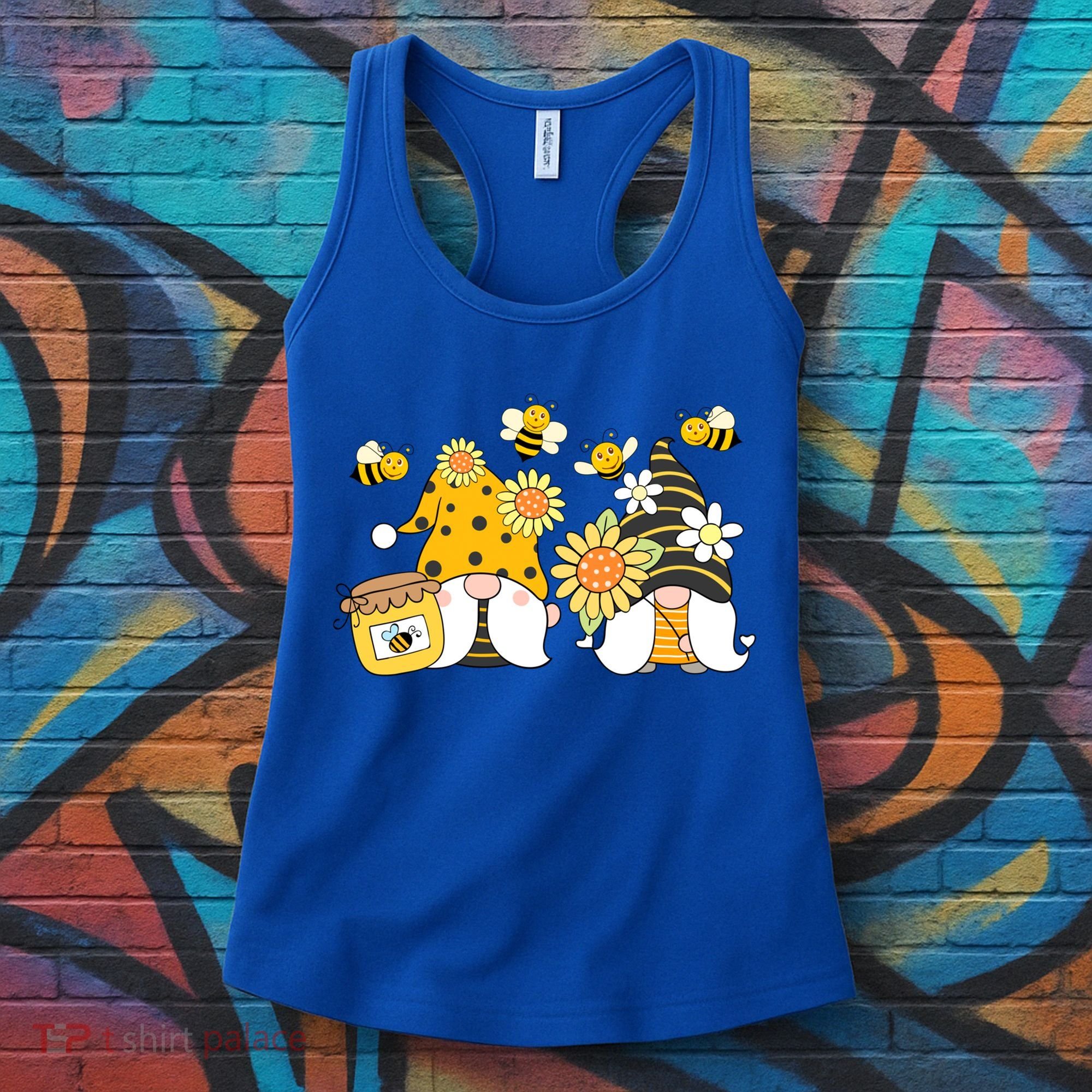 Bumble Bee Gnomes Tomte Scandinavian Gnome Bee Ornats Great Gift Women's Tank Top