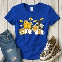 Bumble Bee Gnomes Tomte Scandinavian Gnome Bee Ornats Great Gift Women's T-Shirt thumb 3
