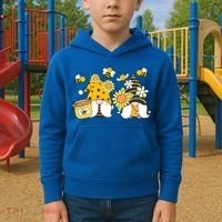 Bumble Bee Gnomes Tomte Scandinavian Gnome Bee Ornats Great Gift Kids Hoodie thumb 2