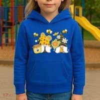 Bumble Bee Gnomes Tomte Scandinavian Gnome Bee Ornats Great Gift Kids Hoodie thumb 3