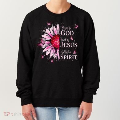 Blessed By God Loved By Jesus Sunflower  Women's Sweatshirt