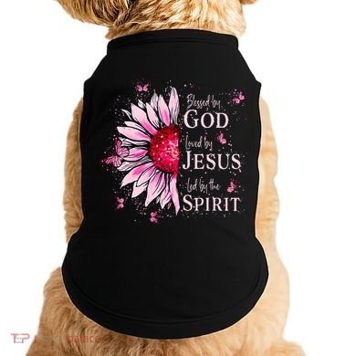Blessed By God Loved By Jesus Sunflower  Doggie Tank