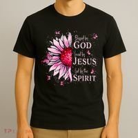 Blessed By God Loved By Jesus Sunflower  T-Shirt thumb 3