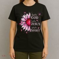 Blessed By God Loved By Jesus Sunflower  T-Shirt thumb 4