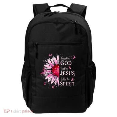 Blessed By God Loved By Jesus Sunflower  Backpack