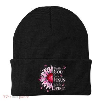 Blessed By God Loved By Jesus Sunflower  Beanie