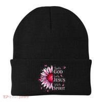Blessed By God Loved By Jesus Sunflower  Beanie thumb 0
