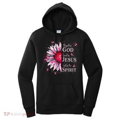 Blessed By God Loved By Jesus Sunflower  Women's Hoodie