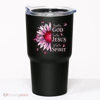 Blessed By God Loved By Jesus Sunflower  Tumbler thumb 0