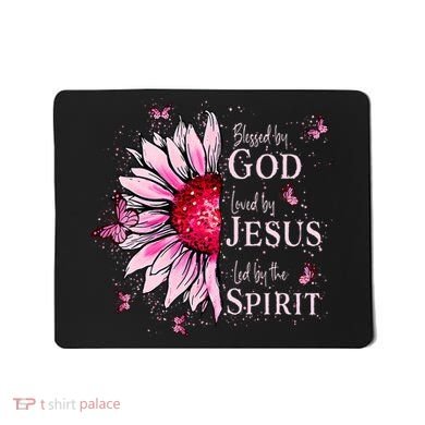 Blessed By God Loved By Jesus Sunflower  Mousepad
