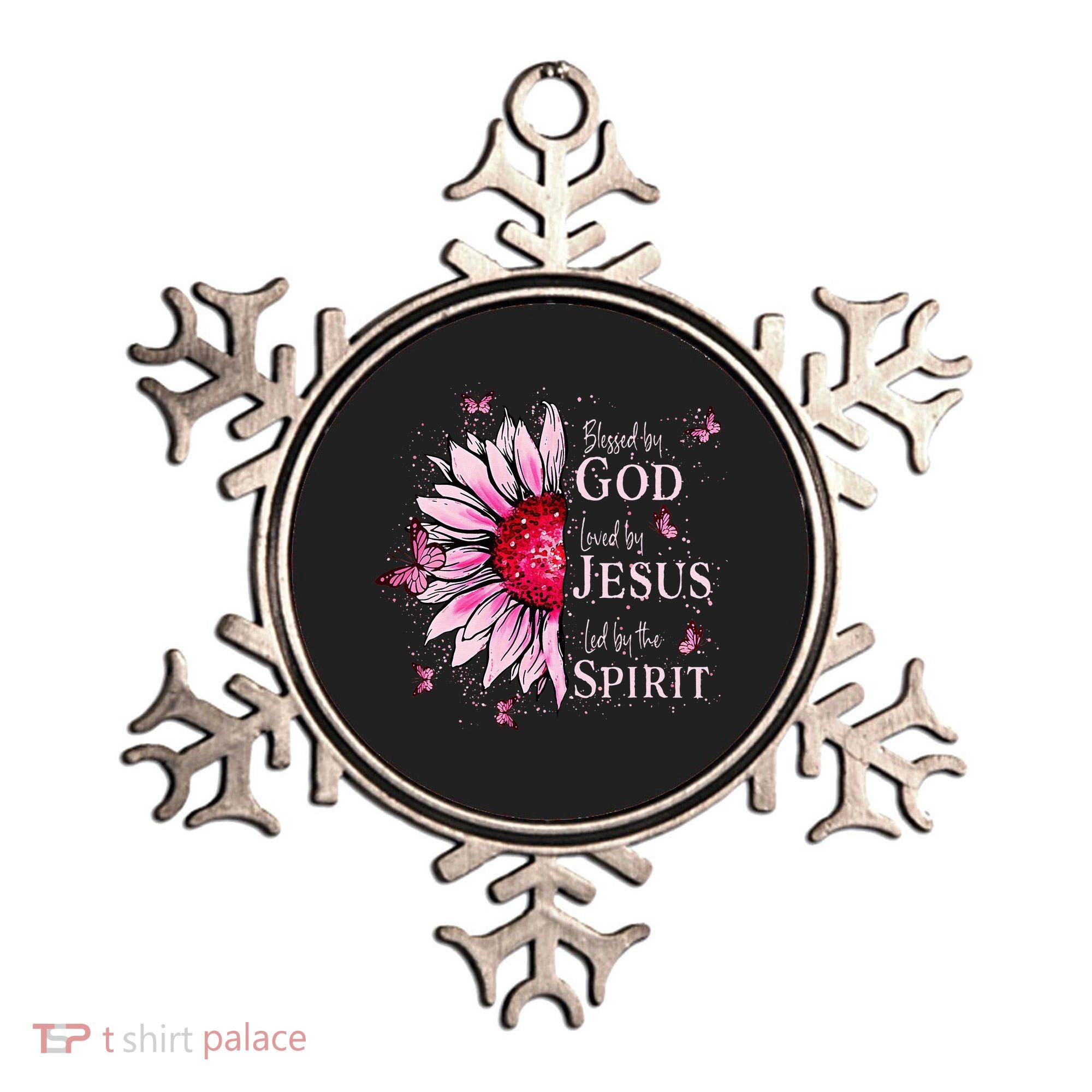 Blessed By God Loved By Jesus Sunflower  Ornament
