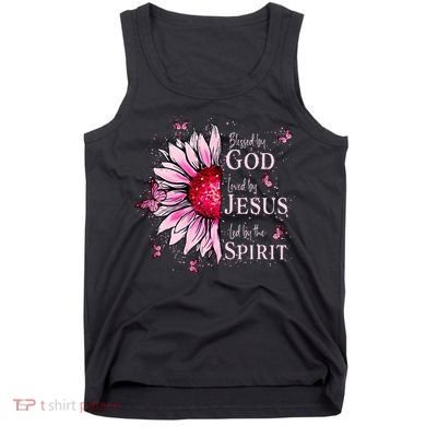 Blessed By God Loved By Jesus Sunflower  Tank Top
