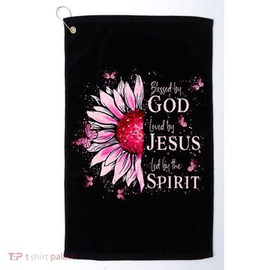 Blessed By God Loved By Jesus Sunflower  Golf Towel