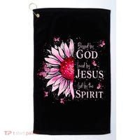 Blessed By God Loved By Jesus Sunflower  Golf Towel thumb 0