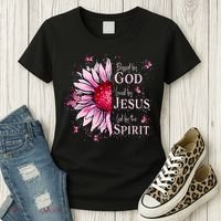 Blessed By God Loved By Jesus Sunflower  Women's T-Shirt thumb 3