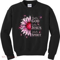 Blessed By God Loved By Jesus Sunflower  Kids Sweatshirt thumb 0