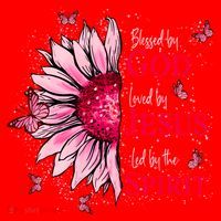 Blessed By God Loved By Jesus Sunflower  Santa Hat thumb 1