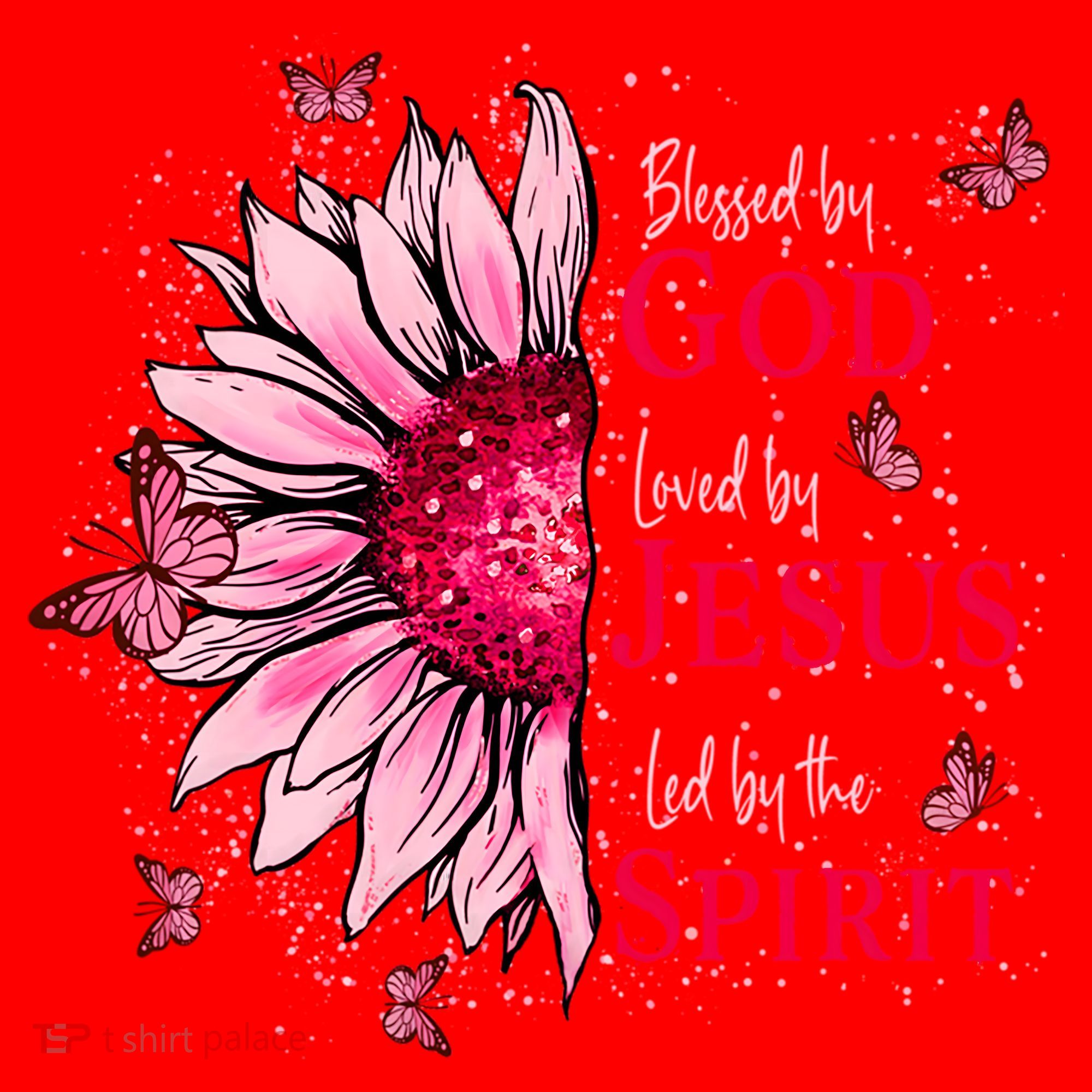 Blessed By God Loved By Jesus Sunflower  Santa Hat