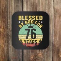 Blessed By GOD For 76 Years Of Being Awesome 76 Birthday Coaster thumb 0