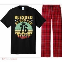 Blessed By GOD For 76 Years Of Being Awesome 76 Birthday Pajama Set thumb 0
