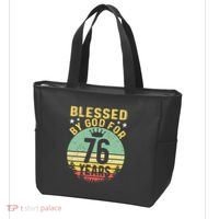 Blessed By GOD For 76 Years Of Being Awesome 76 Birthday Tote Bag thumb 3