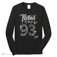 Blessed By God For 93 Years 93rd Birthday Anniversary Long Sleeve Shirt thumb 0