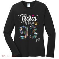 Blessed By God For 93 Years 93rd Birthday Anniversary Women's Long Sleeve Shirt thumb 0