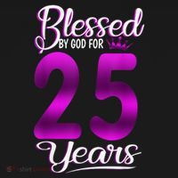 Blessed by God for 25 Years Old 25th Birthday Present Gifts Crown USA-Made Doggie Bandana thumb 2