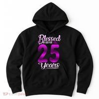 Blessed by God for 25 Years Old 25th Birthday Present Gifts Crown Hoodie thumb 0