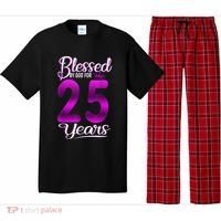 Blessed by God for 25 Years Old 25th Birthday Present Gifts Crown Pajama Set thumb 0