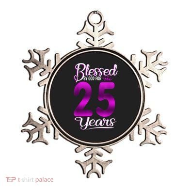 Blessed by God for 25 Years Old 25th Birthday Present Gifts Crown Ornament