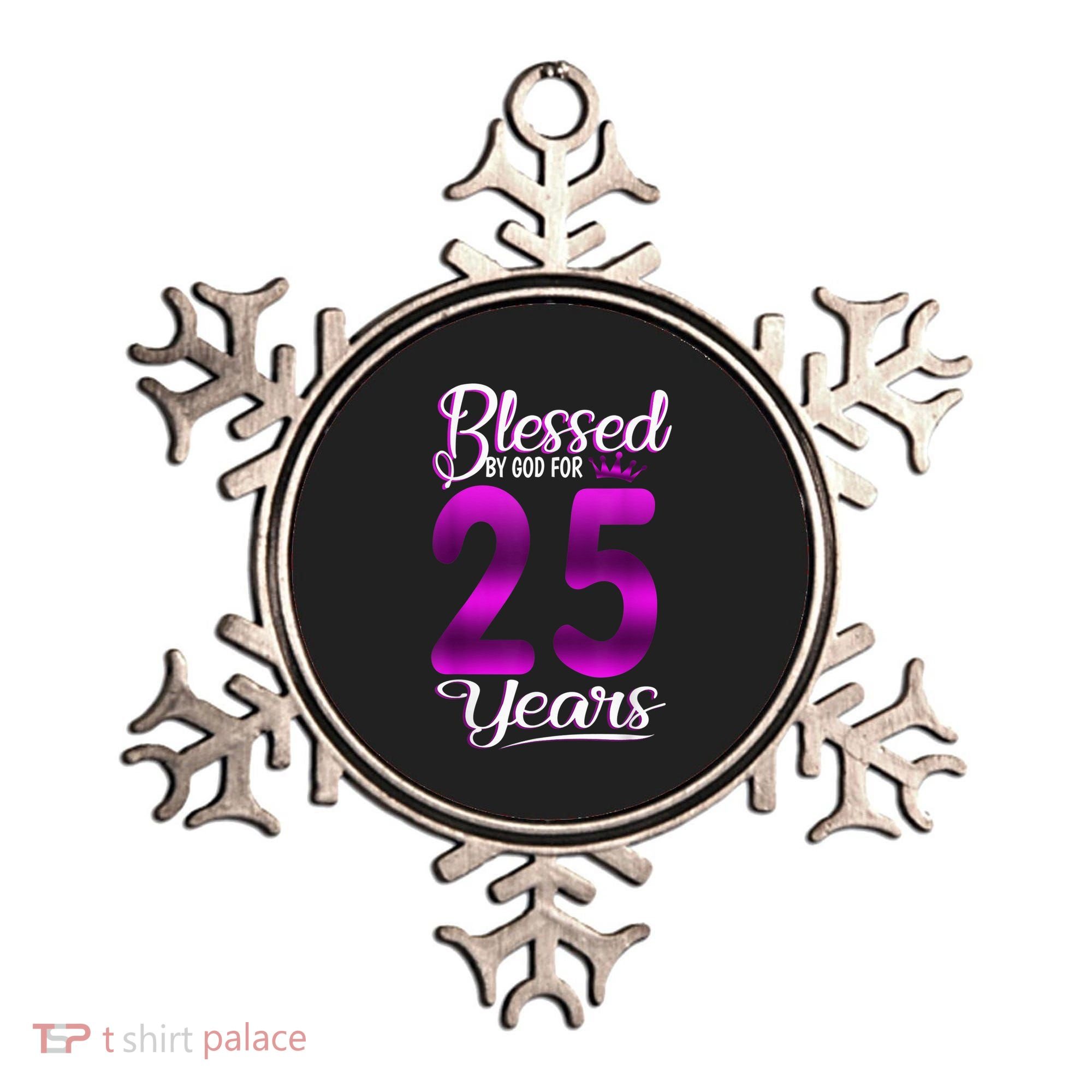 Blessed by God for 25 Years Old 25th Birthday Present Gifts Crown Ornament
