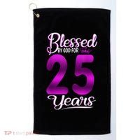 Blessed by God for 25 Years Old 25th Birthday Present Gifts Crown Golf Towel thumb 0