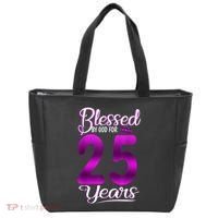 Blessed by God for 25 Years Old 25th Birthday Present Gifts Crown Tote Bag thumb 0