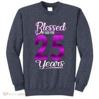 Blessed by God for 25 Years Old 25th Birthday Present Gifts Crown Sweatshirt thumb 0