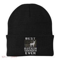 Best Bucking Grandpa Ever Camouflage Us Flag Deer Hunting Beanie thumb 0