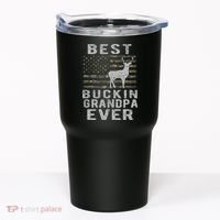 Best Bucking Grandpa Ever Camouflage Us Flag Deer Hunting Tumbler thumb 0