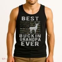 Best Bucking Grandpa Ever Camouflage Us Flag Deer Hunting Tank Top thumb 3