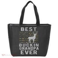 Best Bucking Grandpa Ever Camouflage Us Flag Deer Hunting Tote Bag thumb 0