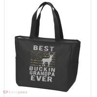 Best Bucking Grandpa Ever Camouflage Us Flag Deer Hunting Tote Bag thumb 3